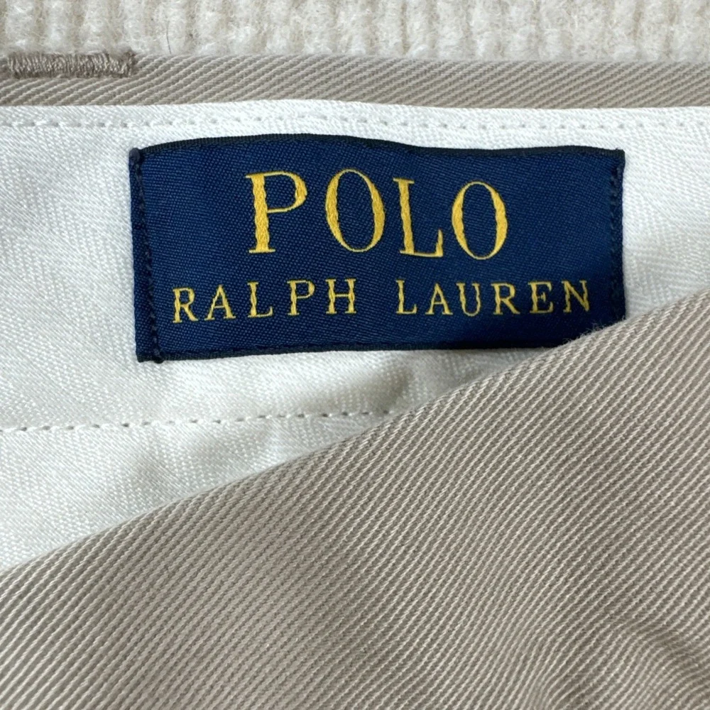 Polo Ralph Lauren Mens‎ Chino Trousers Khaki Tan Cotton Twill Pants 38x32